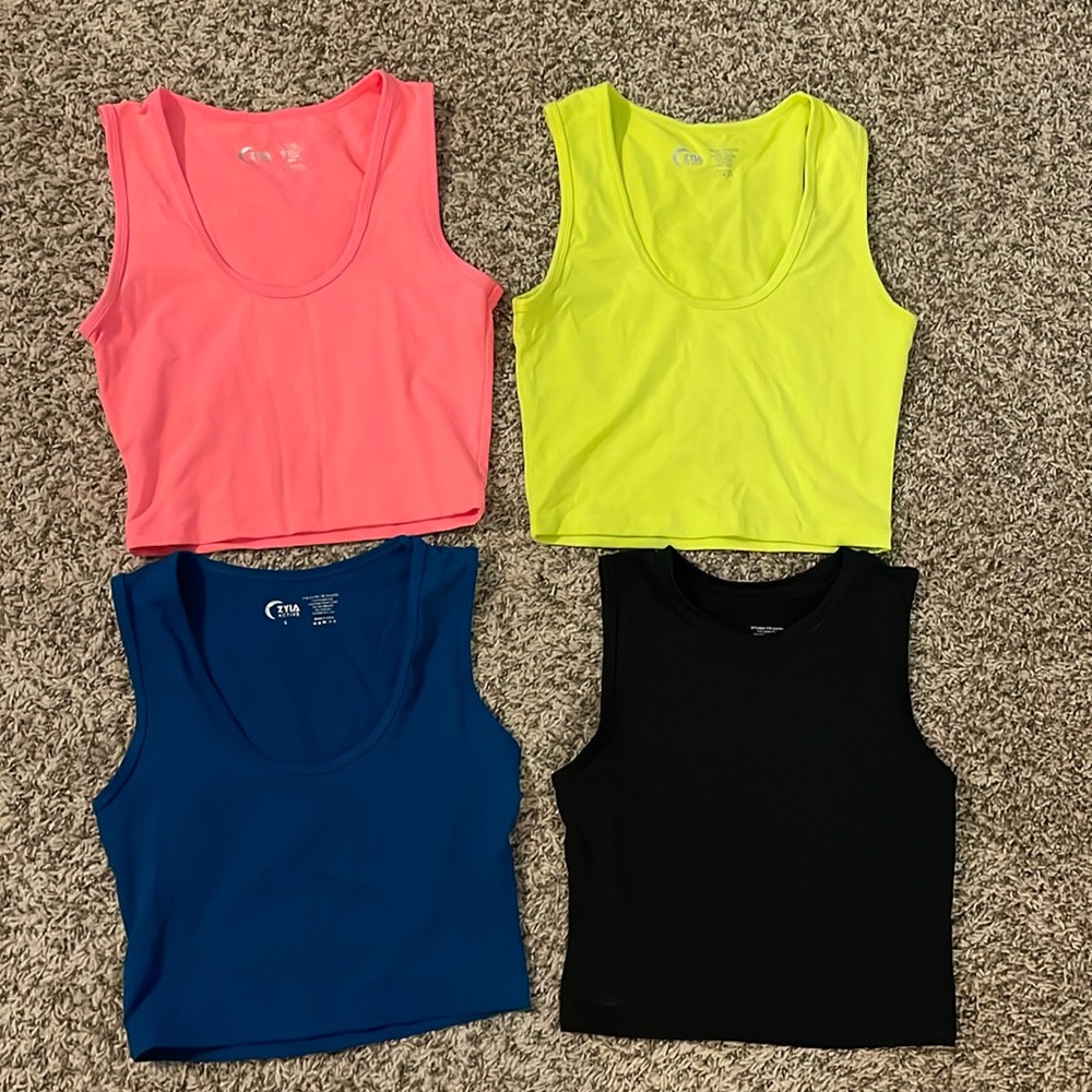 4 Pack Zyia Stronger Crop Tanks